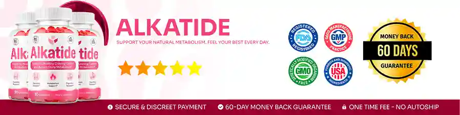 AlkaTide ACV weight loss gummy supplement official bottle 2026