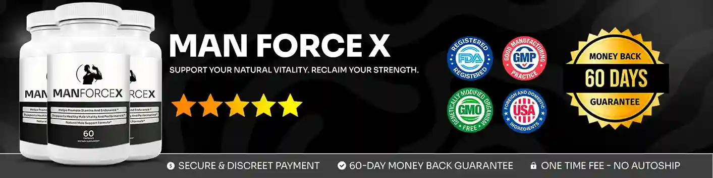 ManForceX 6-ingredient male vitality testosterone formula Tongkat Ali Horny Goat Weed Saw Palmetto review 2026