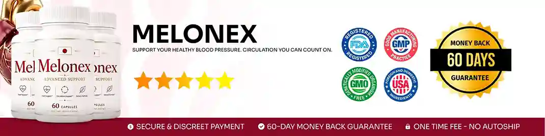Melonex blood pressure capsules 2026 — 3-compound amino acid formula for cardiovascular and nitric oxide support