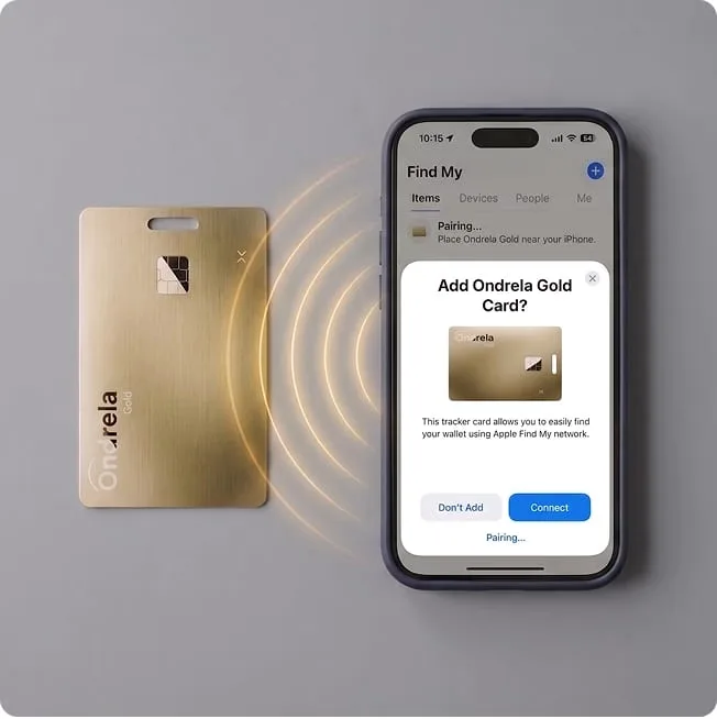 Ondrela gold tracker card uses wallet passport luggage keys backpack bicycle 2026