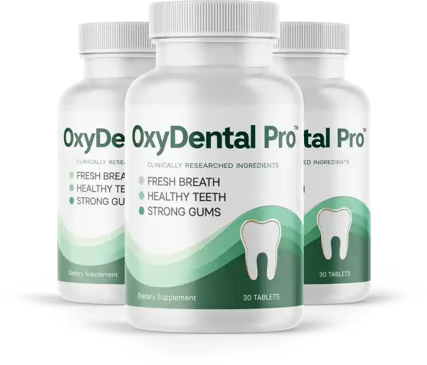 Oxydental Pro oral health supplement 2026 — official product bottle, 10-mineral botanical chewable dental formula