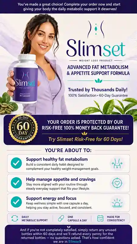 SlimSet 5 ingredients Green Coffee Bean Garcinia Green Tea Raspberry Ketone Caffeine women metabolism weight loss 2026