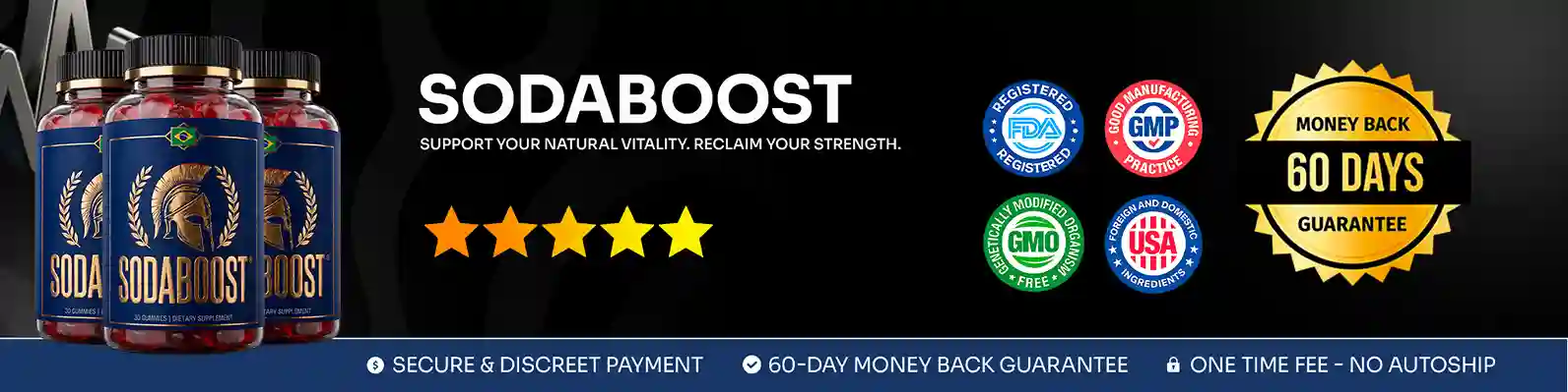 SodaBoost 6-Ingredient Men's Vitality Gummy — Official Product Image