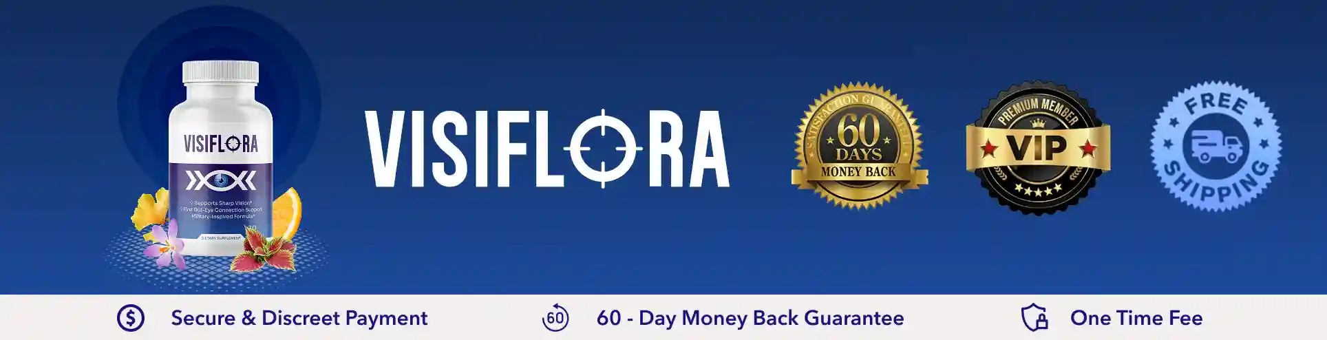 VisiFlora official supplement bottle — 22-in-1 gut-eye axis vision and eye health formula 2026